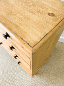 A Large English Pine Chest of Drawers Dresser on Tulip Feet c1890