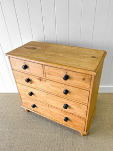 A Large English Pine Chest of Drawers Dresser on Tulip Feet c1890