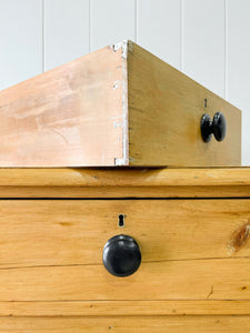 A Large English Pine Chest of Drawers Dresser on Tulip Feet c1890