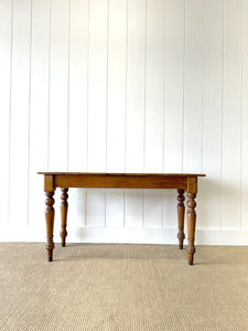 A Narrow 19th Century English Country Farmhouse 4 ft Pine Console Table