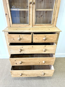 A 19th Century English Pine Bookcase Cabinet or Hutch