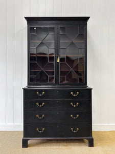 A Large and Early 19th Century Ebonized English Bookcase