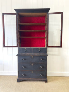 An Early 19th Century Tall but Narrow Ebonized English Bookcase