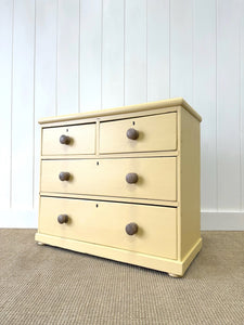 An Antique English Painted Pine Chest of Drawers Dresser c1890