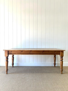 An Antique English Country Pine 6ft Dining Table