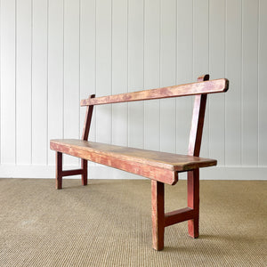 A Good and Rustic Bench with Back