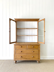 A 19th Century English Pine Bookcase Cabinet or Hutch