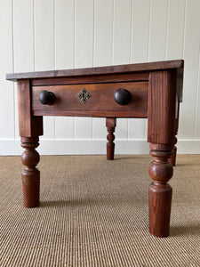 Antique English Country Pine Coffee Table c1890