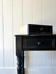 An Ebonized English Country Pine Console Table