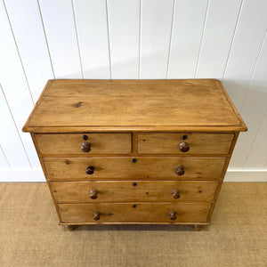 A 19th Century English Pine Chest of Drawers/Dresser with Tulip Feet