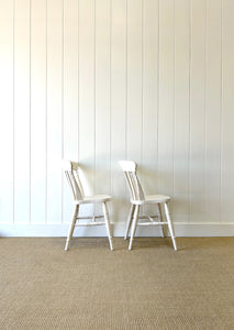 A Vintage Set of 4 White Slat Back Chairs