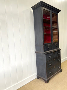 An Early 19th Century Tall but Narrow Ebonized English Bookcase