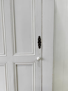 A Gray Painted Housekeepers Cupboard Cabinet