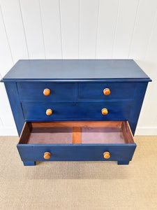 A Blue English Chest of Drawers Dresser c1890