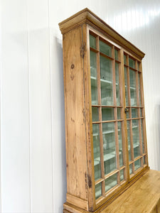 A 19th Century English Pine Bookcase Cabinet or Hutch