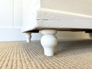 A Rustic Cream Painted English Pine Blanket Box or Coffee Table With Iron Handles