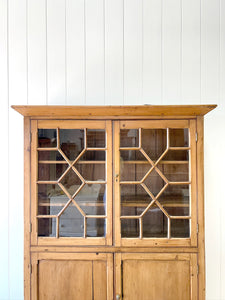 A 19th Century English Pine Bookcase Cabinet or Hutch