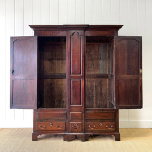 A Beautiful English 18th Century Georgian Oak Tack Cupboard