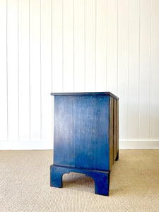 An Antique English Cobalt Blue Painted Pine Chest of Drawers Dresser c1890