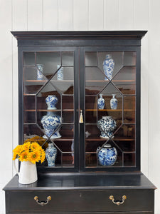 A Large and Early 19th Century Ebonized English Bookcase