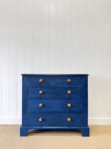 A Blue English Chest of Drawers Dresser c1890