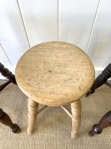 Set of 3 Stools of Varying Heights and Wood Types - Sold Individually