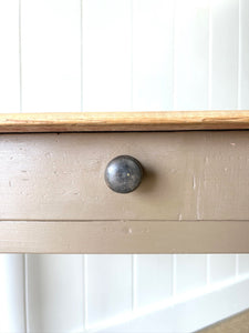 An Antique Painted Console Table with Scrubbed Pine Top