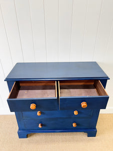 A Blue English Chest of Drawers Dresser c1890