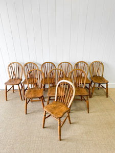 A Set of 10 Hoop Back Victorian Chairs