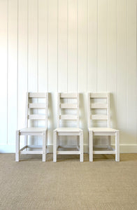 A Set of 6 Ladderback Chairs Painted White