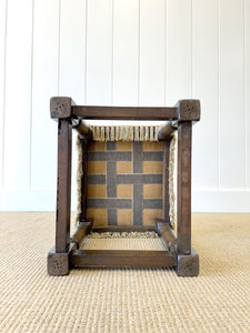 An Antique English Oak Foot Stool