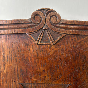 A Pair of Scottish William IV Oak Carved Hall Chairs