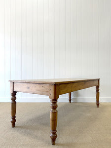 An Antique English Country Pine 7ft Dining Table