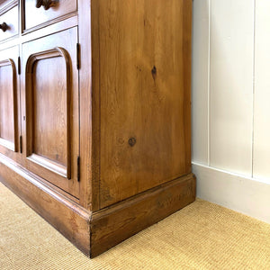 A 19th Century English Pine Bookcase Cabinet or Hutch with Arched Doors