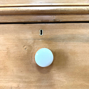 A 19th Century English Pine Linen Press Cupboard with Porcelain Knobs