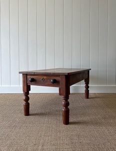 Antique English Country Pine Coffee Table c1890