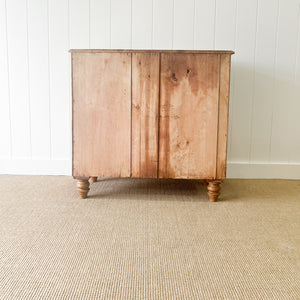 A Genuine Antique Cornish Bow Front Pine Chest of Drawers