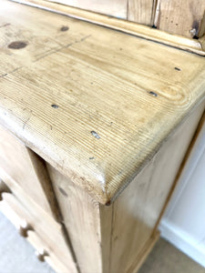 A 19th Century English Pine Bookcase Cabinet or Hutch