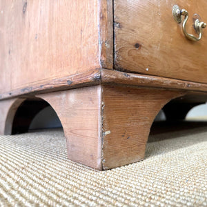 A 19th Century English Pine Linen Press Cupboard with Brass Hardware