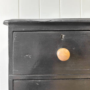 An Ebonized English Pine Chest of Drawers Dresser c1890