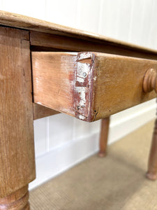 A Low English Country Pine Console Table