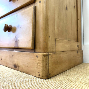 A Small Antique English Pine Chest of Drawers Dresser c1890