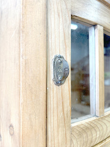 A Charming Pair of Antique Pine Nightstands with Upper Cabinets