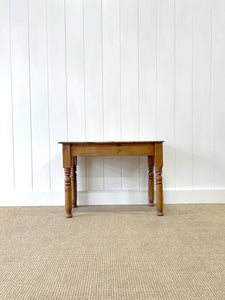 A Low English Country Pine Console Table