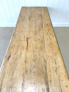 A Large Antique 8 ft English Pine Farmhouse Table