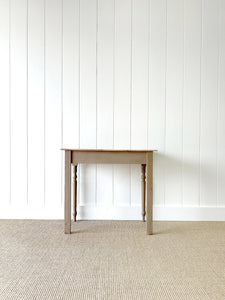 An Antique Painted Console Table with Scrubbed Pine Top