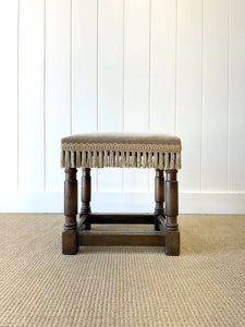 An Antique English Oak Foot Stool