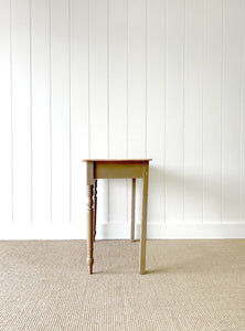 An Antique Painted Console Table with Scrubbed Pine Top