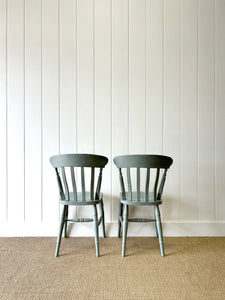 A Vintage Set of 4 Slat Back Chairs