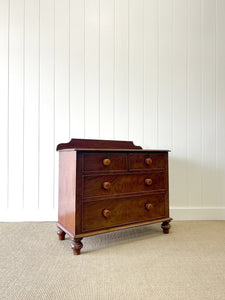 An Antique English Mahogany Chest of Drawers Dresser Tulip Feet c1890